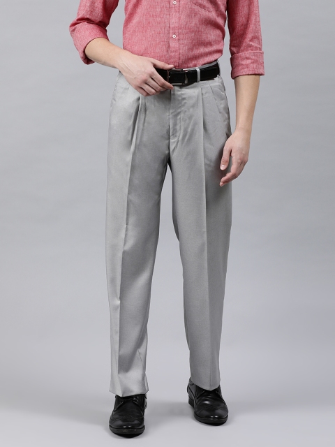 

Park Avenue Men Grey Comfort Regular Fit Solid Formal Trousers