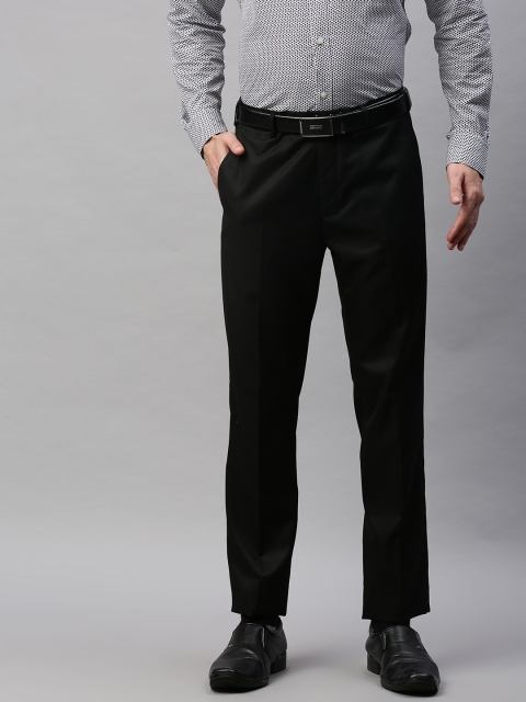 

Raymond Men Black Contemporary Fit Solid Formal Trousers