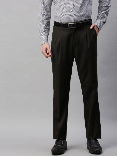 

Raymond Men Brown Classic Fit Solid Formal Trousers