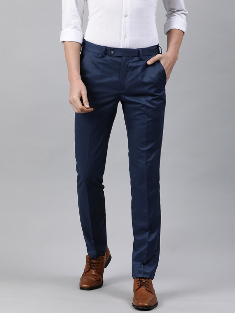 

Park Avenue Men Blue Slim Fit Solid Smart Casual Chinos