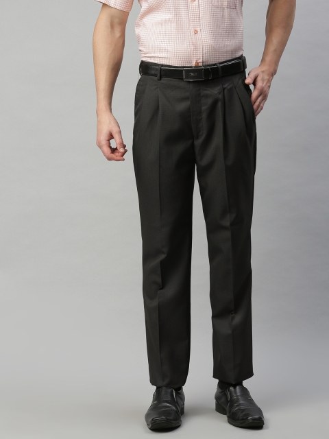 

Raymond Men Black Regular Fit Solid Formal Trousers