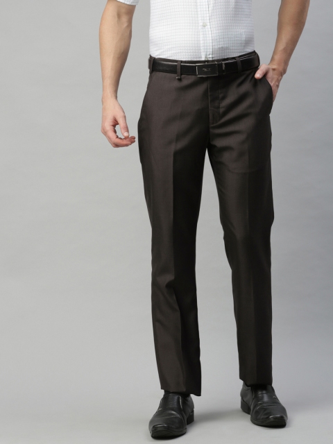

Park Avenue Men Brown Smart Fit Solid Formal Trousers