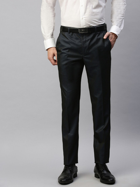 

Park Avenue Men Navy Blue Slim Fit Solid Formal Trousers