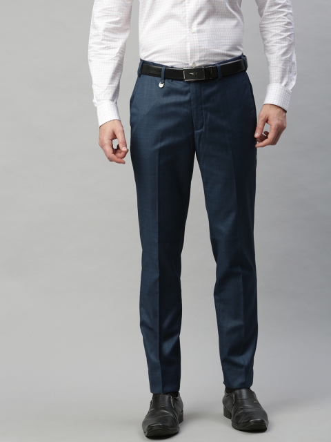 

Park Avenue Men Blue Neo Fit Checked Formal Trousers