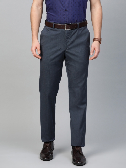 

Park Avenue Men Navy Blue Smart Regular Fit Solid Formal Trousers