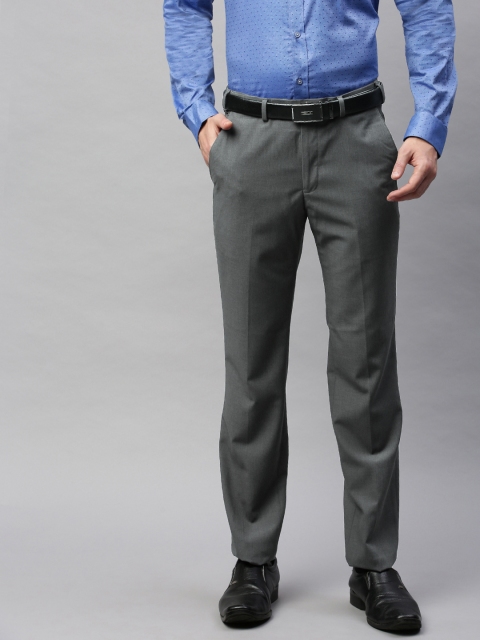 

Park Avenue Men Grey Slim Fit Solid Formal Trousers
