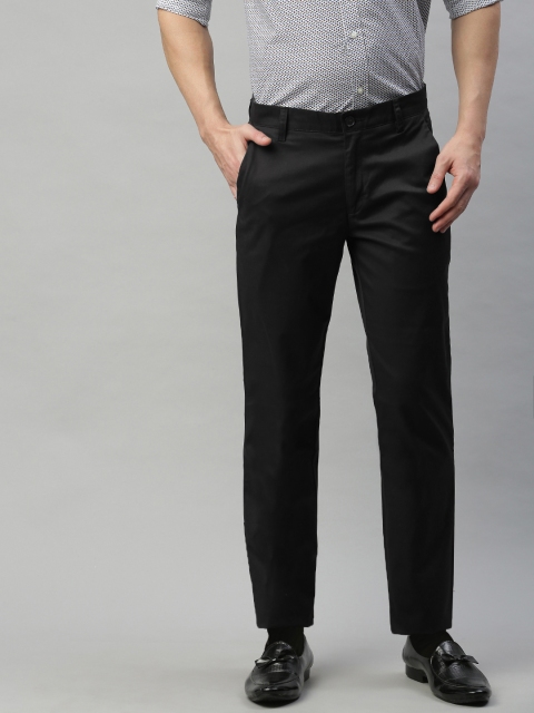 

Raymond Men Black Slim Fit Solid Chinos
