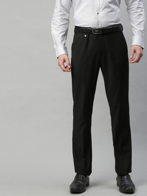 

Park Avenue Men Black Smart Fit Solid Formal Trousers
