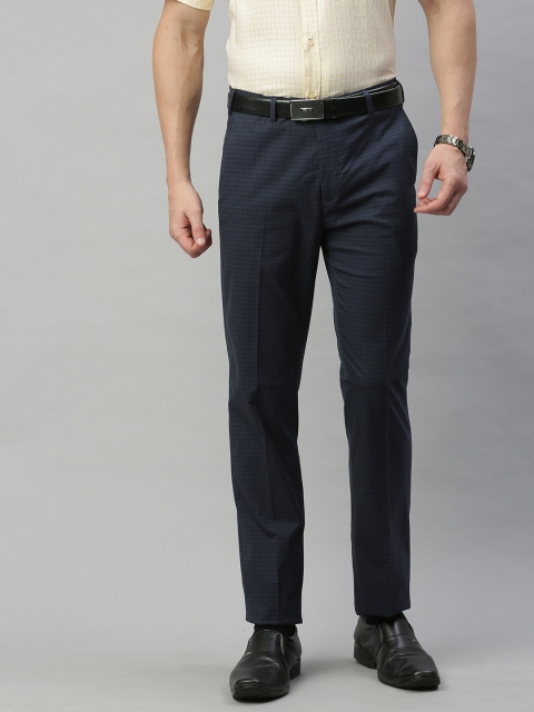 

Raymond Men Blue Regular Fit Solid Formal Trousers
