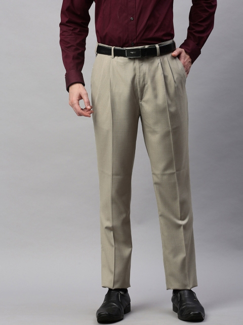 

Raymond Men Beige Classic Regular Fit Solid Formal Trousers