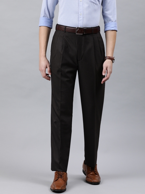 

Raymond Men Brown Regular Fit Self Design Formal Trousers