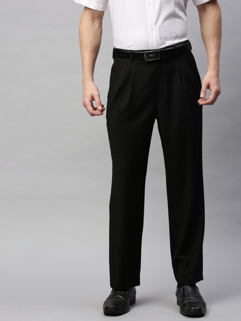 

Park Avenue Men Black Comfort Regular Fit Solid Formal Trousers