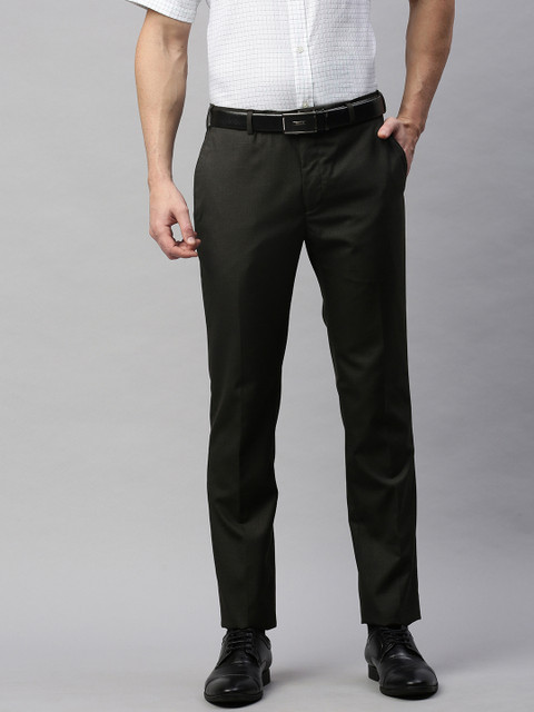 

Raymond Men Brown & Black Slim Fit Checked Formal Trousers