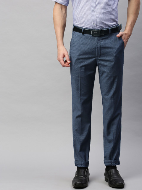 

Park Avenue Men Blue Neo Regular Fit Solid Formal Trousers