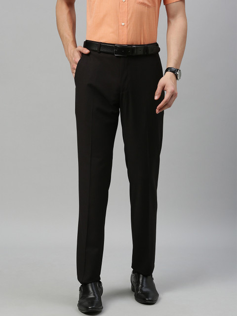 

Park Avenue Men Black Slim Fit Solid Formal Trousers
