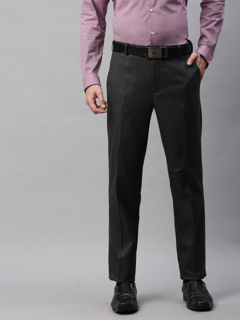 

Raymond Men Charcoal Grey Contemporary Fit Solid Formal Trousers