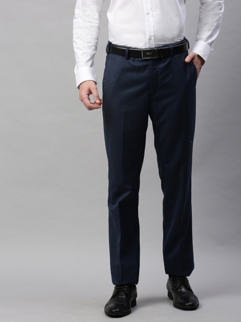 

Raymond Men Navy Blue Contemporary Regular Fit Solid Formal Trousers