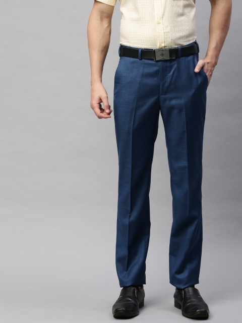 

Park Avenue Men Navy Blue Slim Fit Solid Formal Trousers