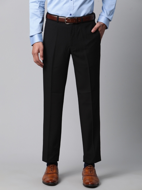 

Park Avenue Men Black Super Slim Fit Solid Formal Trousers