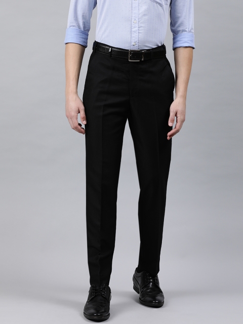 

Park Avenue Men Black Neo Fit Self Design Formal Trousers