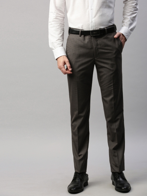 

Raymond Men Brown Slim Fit Checked Formal Trousers