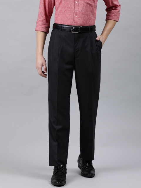 

Raymond Men Black Regular Fit Solid Formal Trousers