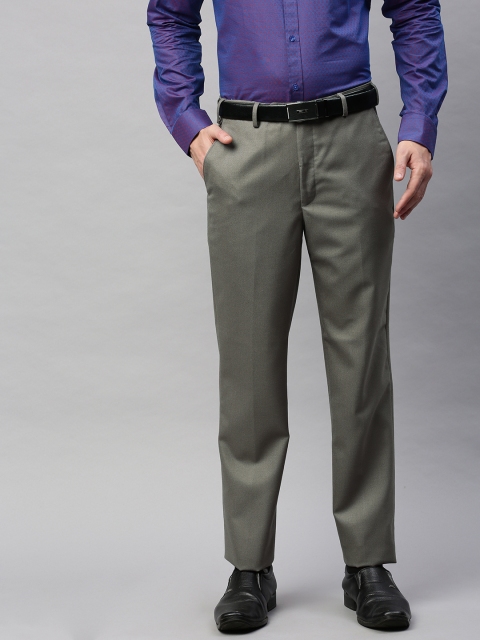 

Park Avenue Men Grey Regular Fit Solid Formal Trousers