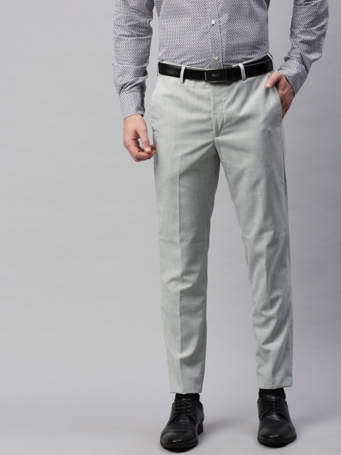 

Park Avenue Men Grey Neo Fit Solid Formal Trousers