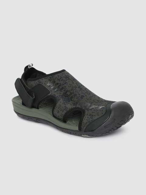 

Wildcraft Men Olive Green & Blue Printed Terrano Shoe-Style Sandal