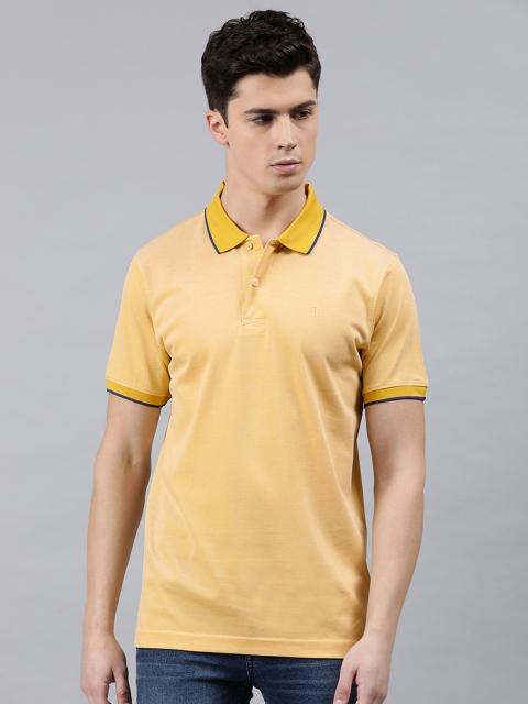 

Raymond Men Yellow Solid Polo Collar Pure Cotton T-shirt