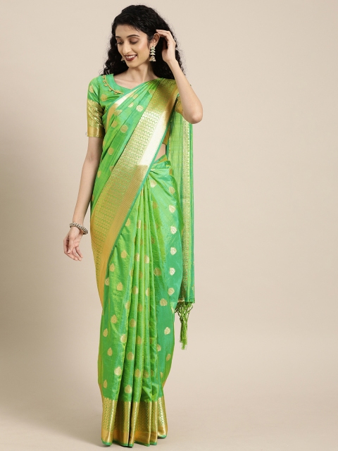 

Mitera Green & Golden Art Silk Woven Design Banarasi Saree