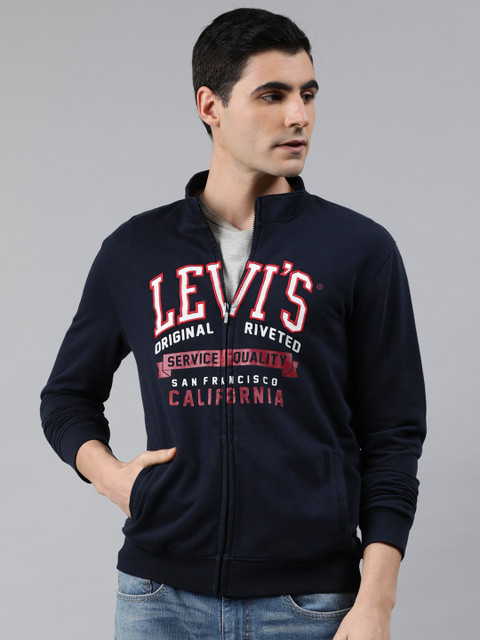 

Levis Men Navy Blue Printed Sweatshirt
