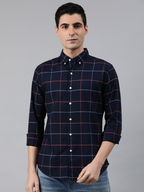 

Levis Men Navy Blue & White Slim Fit Checked Casual Shirt