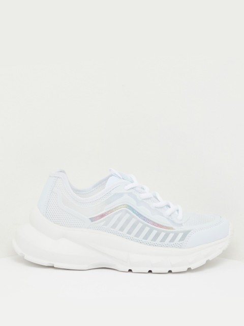 

shoexpress Women White Synthetic Running Shoes