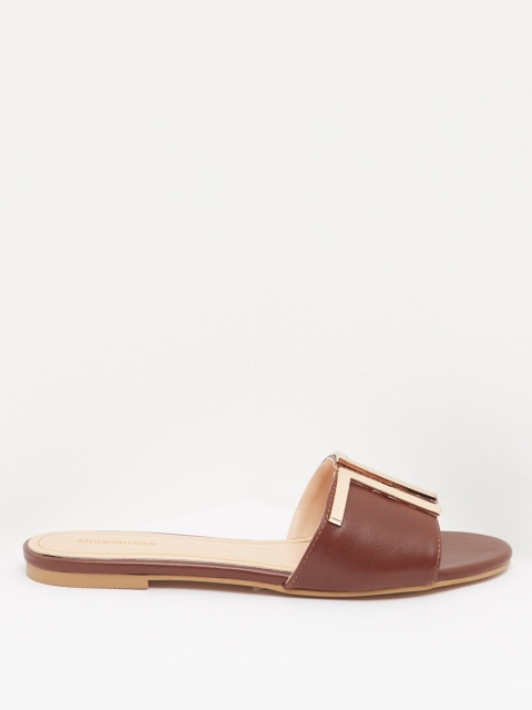 

shoexpress Women Brown Solid Open Toe Flats