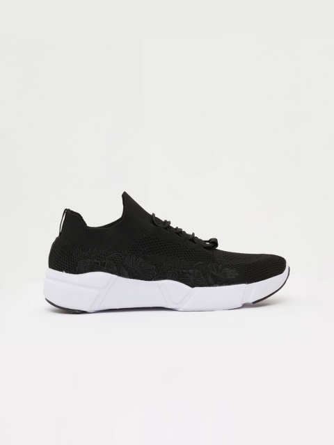 

shoexpress Women Black Textile Running Shoes