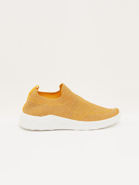 

shoexpress Women Yellow Textile Walking Shoes