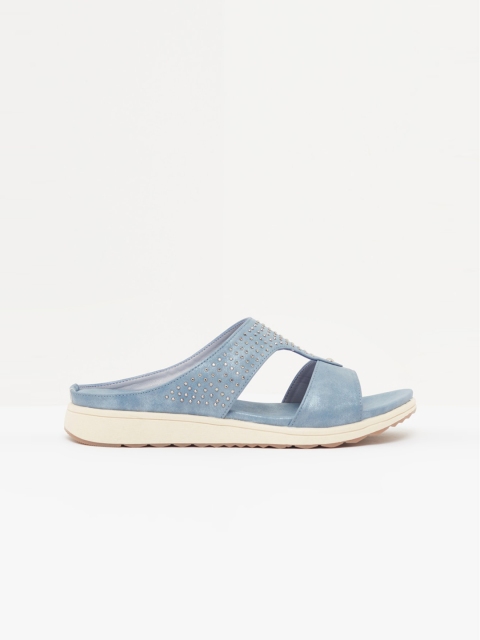 

shoexpress Women Blue Embellished Open Toe Flats