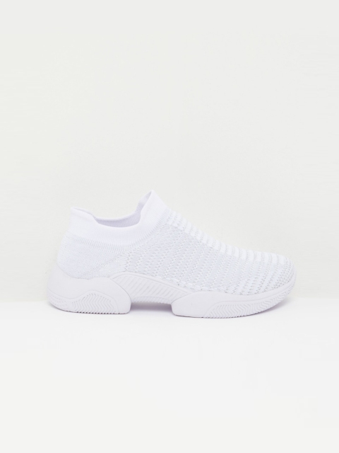 

shoexpress Women White Textile Running Shoes
