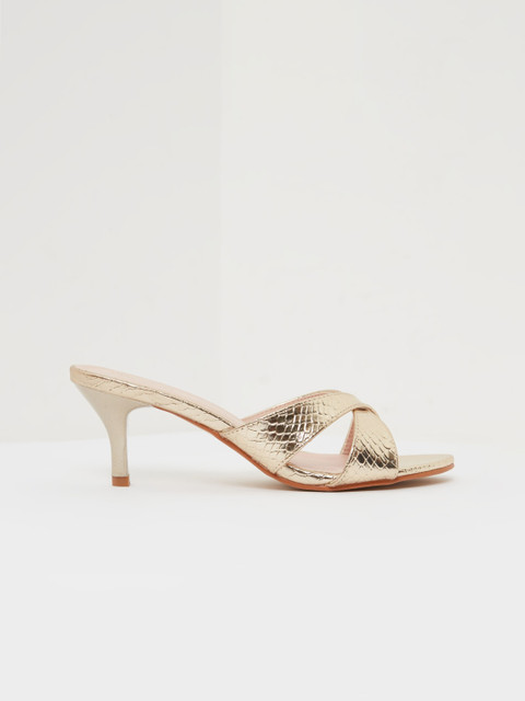 

shoexpress Women Gold Textured Stilettos