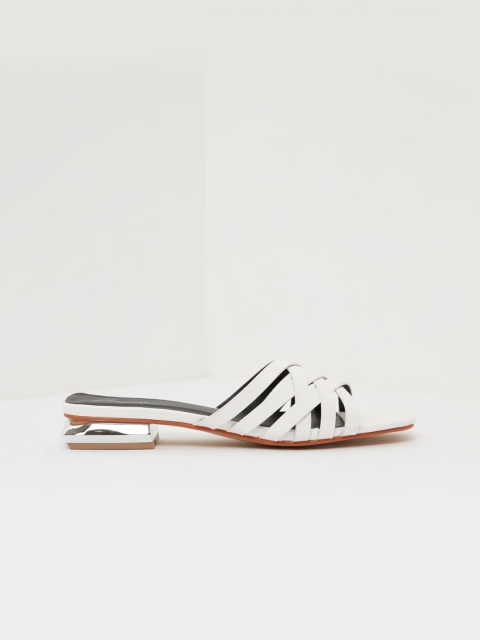 

shoexpress Women White Solid Open Toe Flats