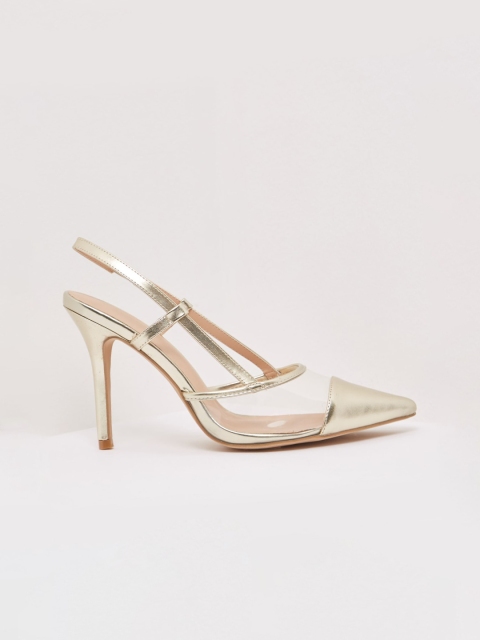 

shoexpress Women Gold-Coloured Solid Stilettos