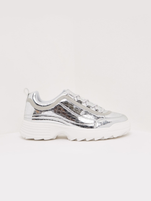 

shoexpress Women Silver-Toned Synthetic Running Shoes