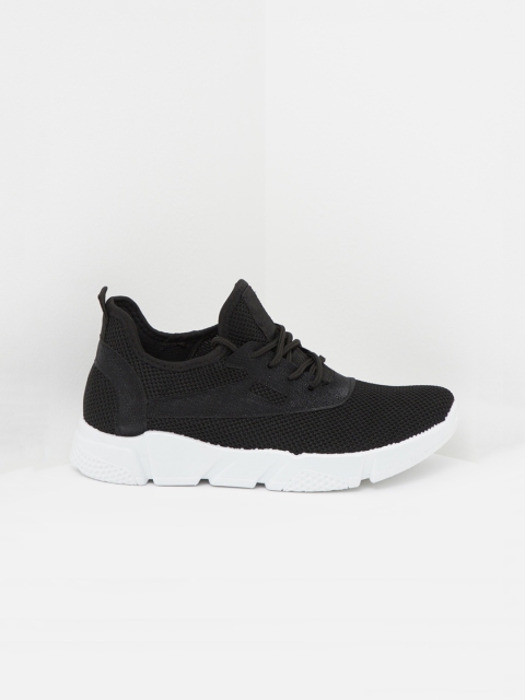 

shoexpress Women Black Textile Running Shoes
