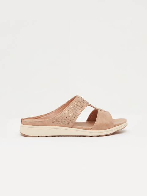 

shoexpress Women Beige Embellished Open Toe Flats