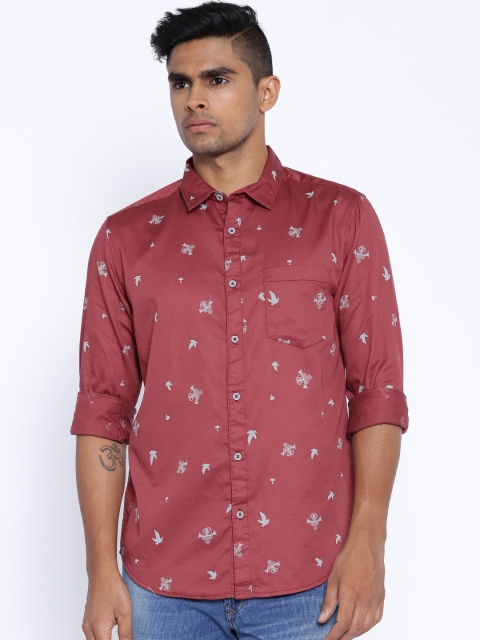 

SF JEANS by Pantaloons Maroon Printed Shirt