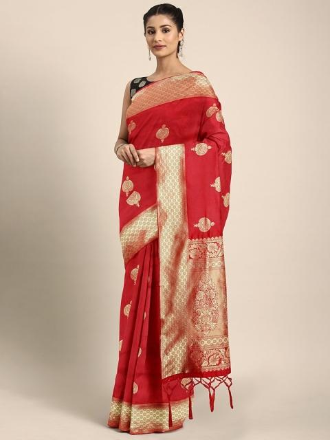

KALINI Red Silk Blend Woven Design Banarasi Saree