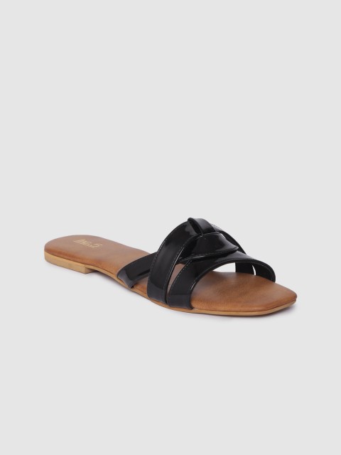 

Inc 5 Women Black Solid Open Toe Flats