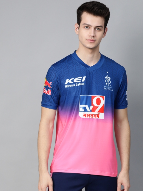 

Alcis Men Pink Printed Rajasthan Royals Replica Matchday Jersey