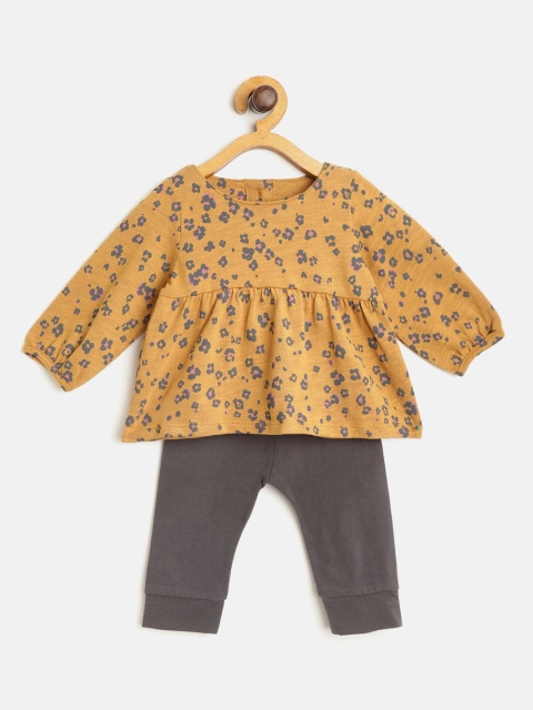 

Marks & Spencer Girls Mustard Yellow & Charcoal Grey Leopard Printed Top with Pyjamas